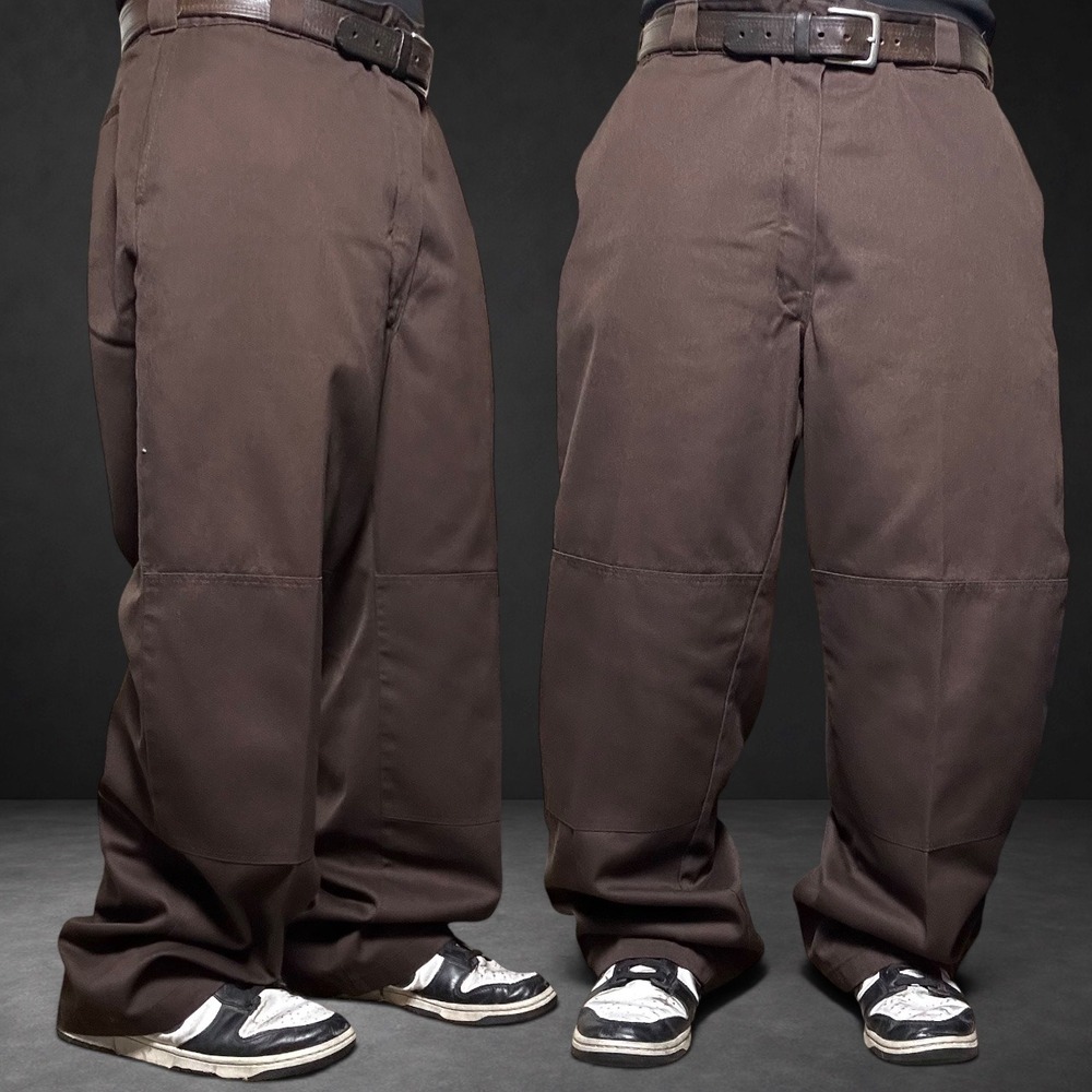 Dickies Double Knee Work Pants Brown Skater Baggy Y2K 40x32